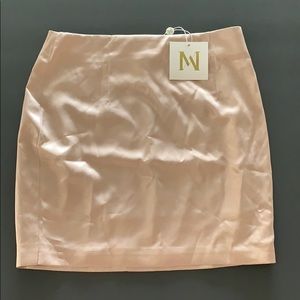 Satin Mini Skirt in Blush